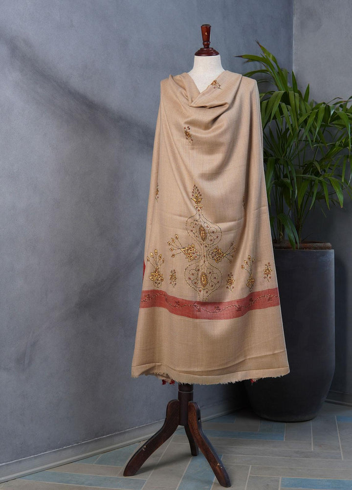 Sanaulla Exclusive Range  Pashmina  Shawls SU22PS-1 M-Shawls MIR-20 Brown 6 - Pashmina Shawls