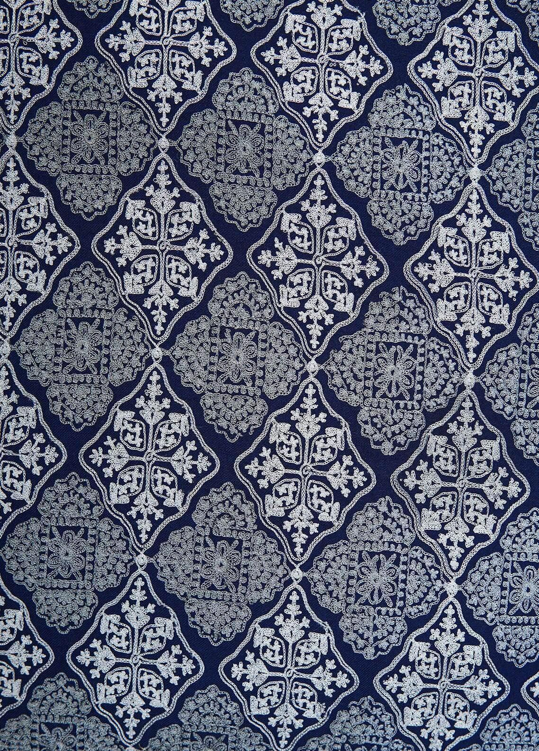 Sanaulla Exclusive Range  Pashmina  Shawls MAMA-37 Blue-2 - Pashmina Shawls