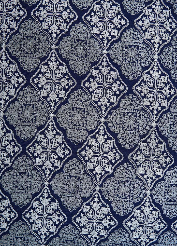 Sanaulla Exclusive Range  Pashmina  Shawls MAMA-37 Blue-2 - Pashmina Shawls