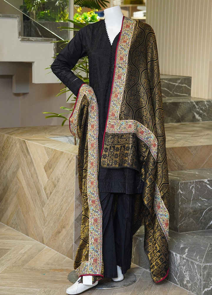 Sanaulla Exclusive Range  Pashmina  Shawls MAMA-04 Brown-1 - Pashmina Shawls