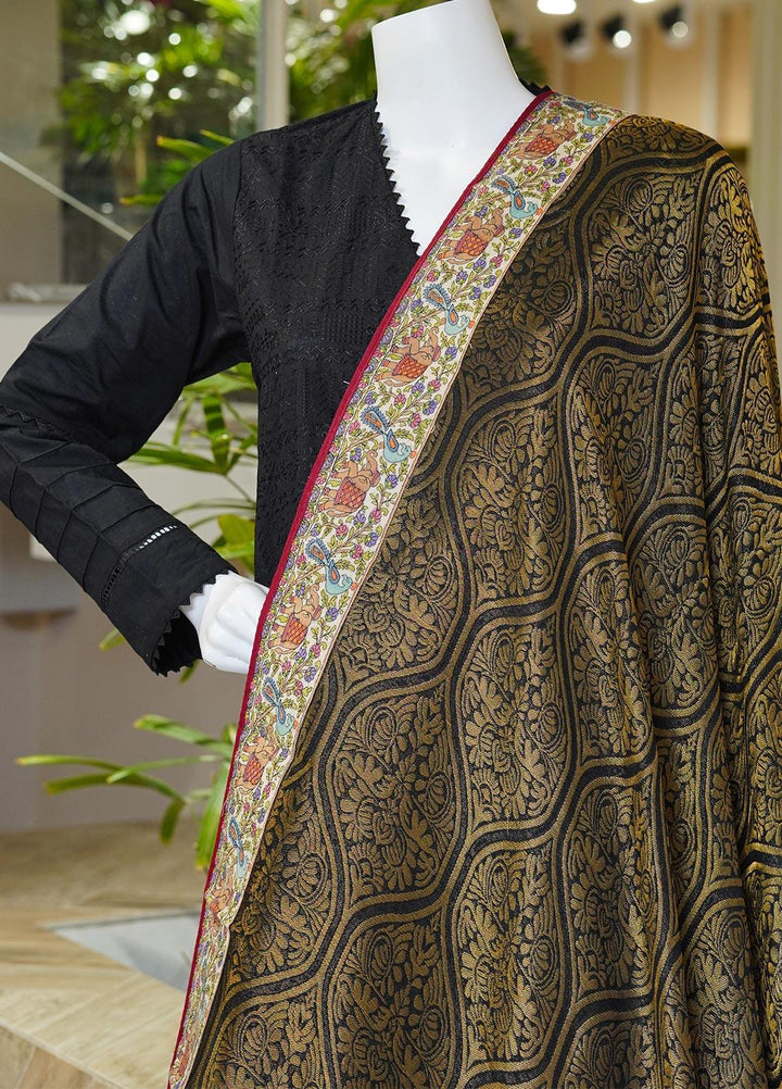 Sanaulla Exclusive Range  Pashmina  Shawls MAMA-04 Brown-1 - Pashmina Shawls