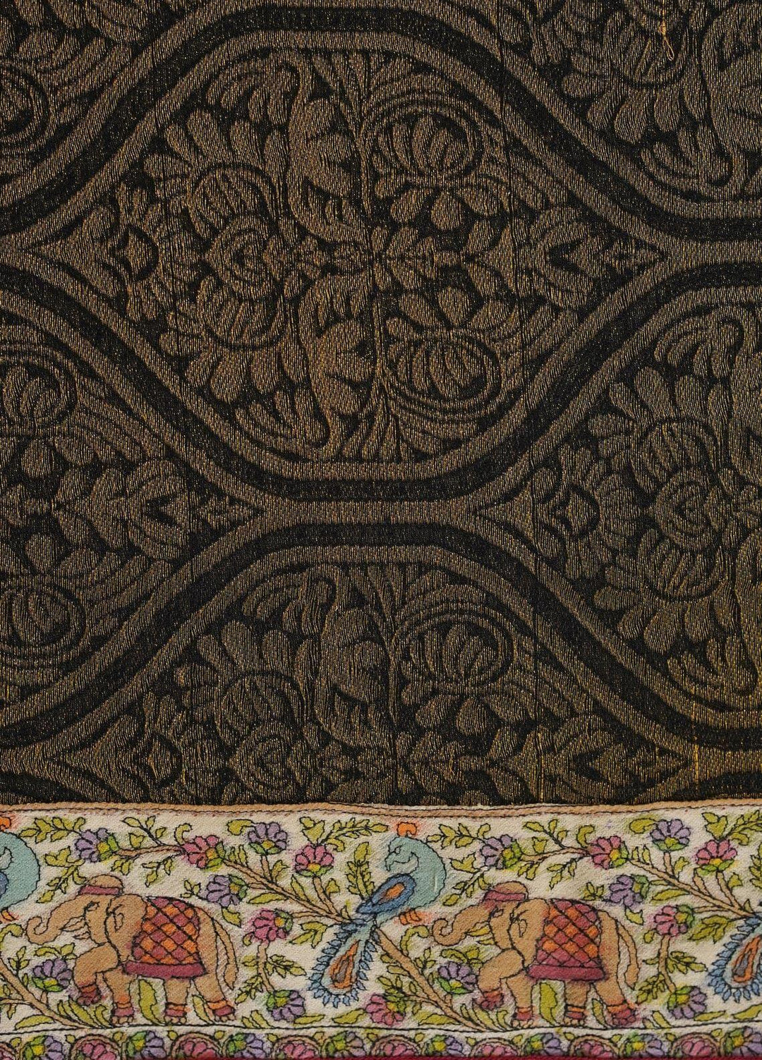 Sanaulla Exclusive Range  Pashmina  Shawls MAMA-04 Brown-1 - Pashmina Shawls