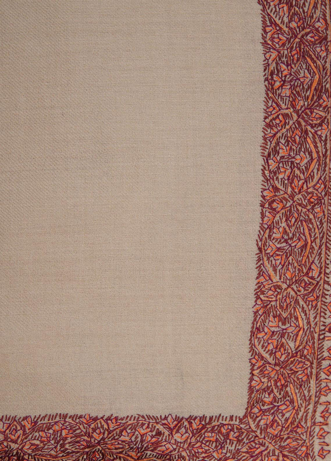 Sanaulla Exclusive Range  Pashmina  Shawls MAMA-16 Fawn-4 - Pashmina Shawls