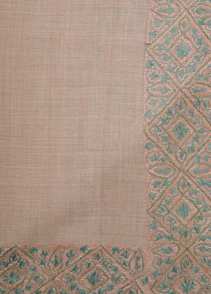 Sanaulla Exclusive Range  Pashmina  Shawls MAMA-20 Fawn-1 - Pashmina Shawls