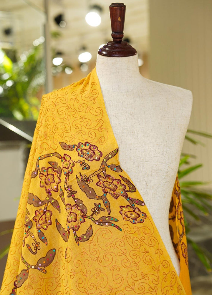 Sanaulla Exclusive Range  Pashmina  Shawls 126833-Yellow - Pashmina Shawls