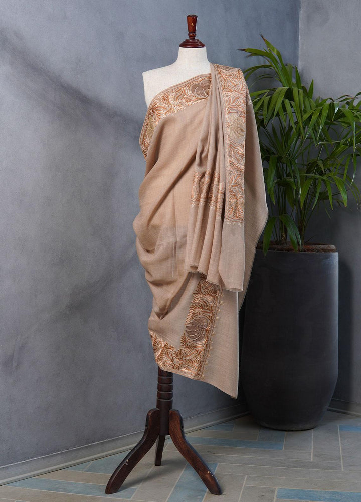 Sanaulla Exclusive Range  Pashmina  Shawls SU22PS-1 M-Shawls MIR-16 Fawn 8 - Pashmina Shawls