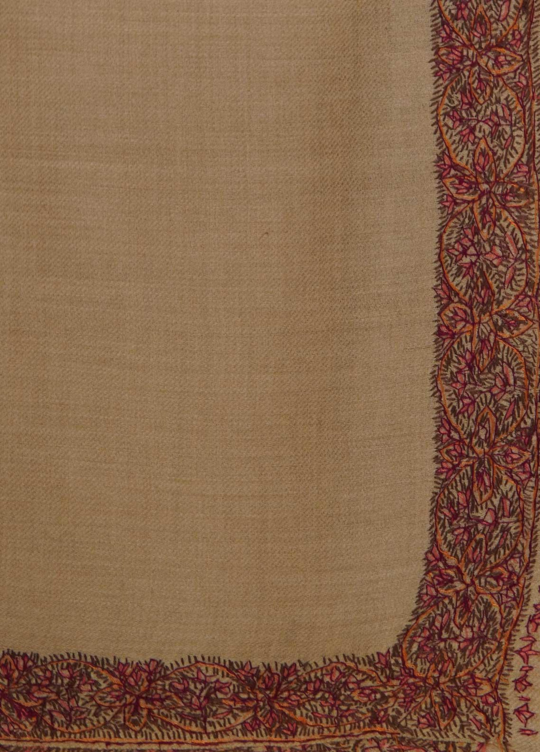 Sanaulla Exclusive Range  Pashmina  Shawls MAMA-16 Fawn-6 - Pashmina Shawls