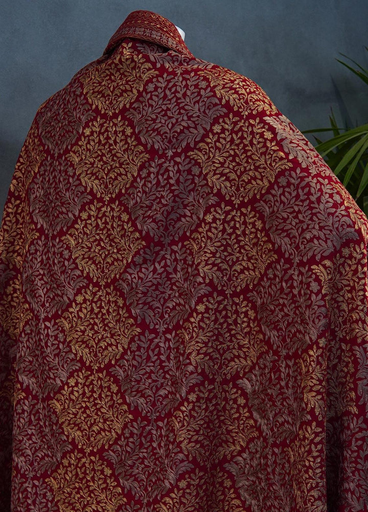 Sanaulla Exclusive Range  Pashmina  Shawls MAMA-36 Red-3 - Pashmina Shawls