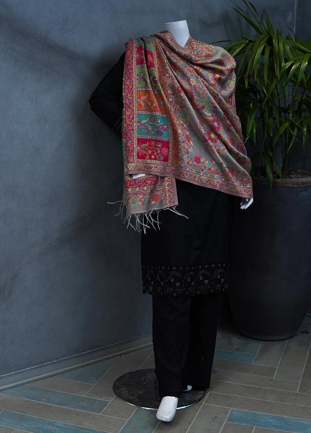 Sanaulla Exclusive Range  Pashmina  Shawls MAMA-11 Multi-11 - Pashmina Shawls