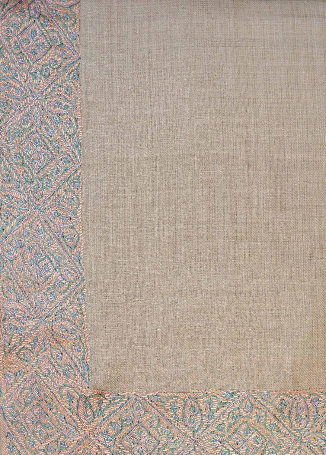 Sanaulla Exclusive Range  Pashmina  Shawls MAMA-20 Fawn-3 - Pashmina Shawls