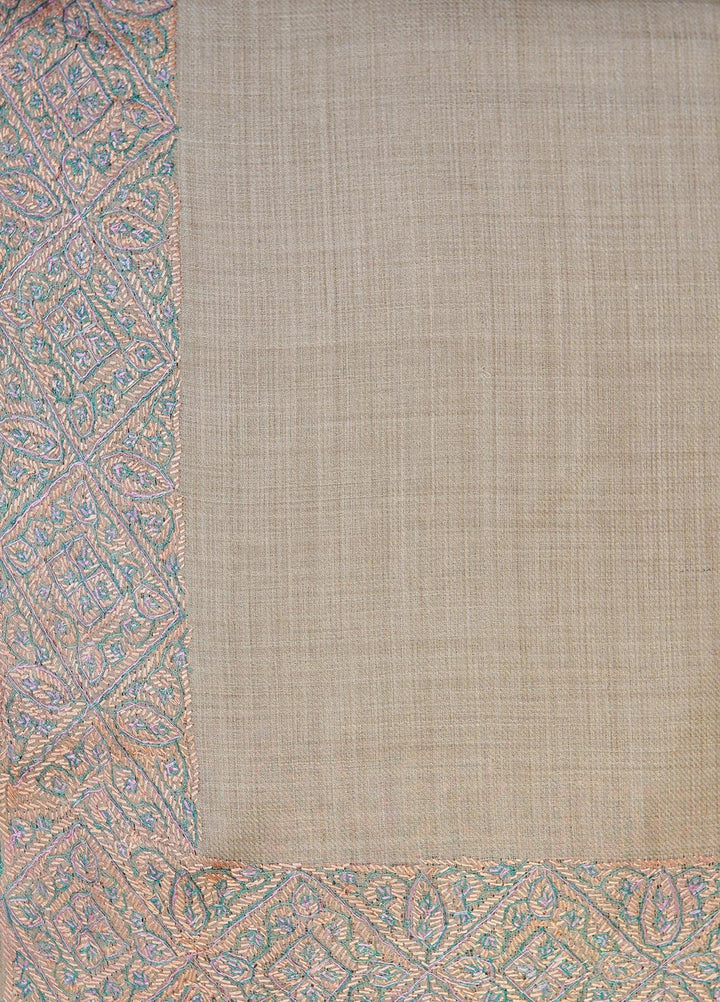 Sanaulla Exclusive Range  Pashmina  Shawls MAMA-20 Fawn-3 - Pashmina Shawls