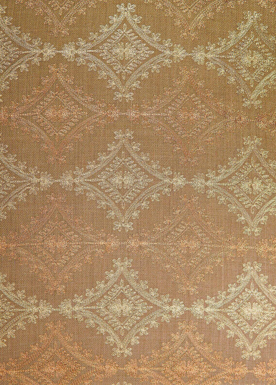 Sanaulla Exclusive Range  Pashmina  Shawls MAMA-38 Fawn-1 - Pashmina Shawls