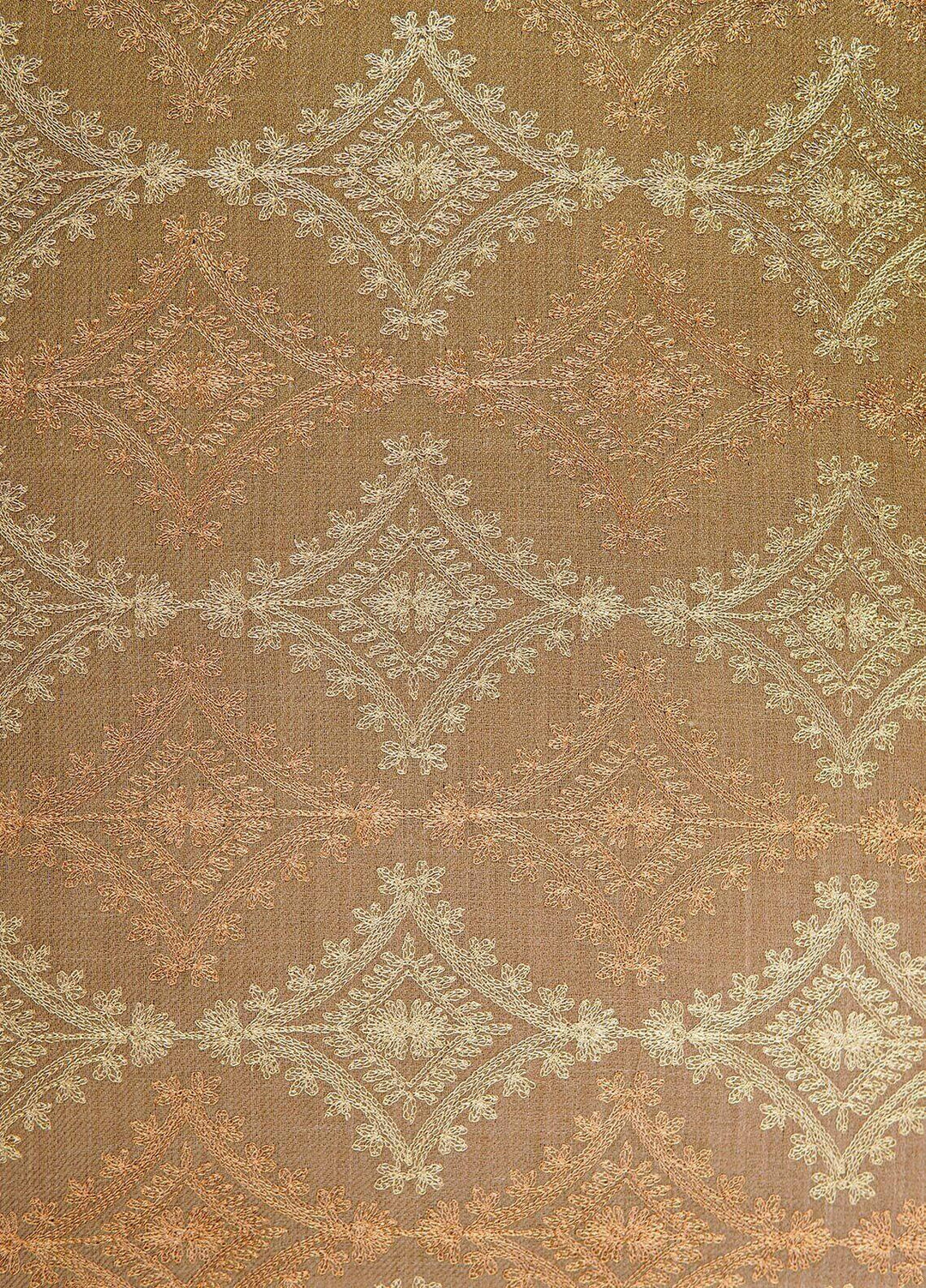 Sanaulla Exclusive Range  Pashmina  Shawls MAMA-38 Fawn-1 - Pashmina Shawls