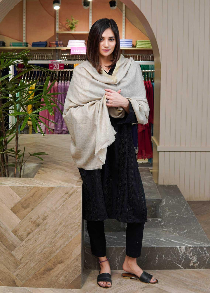 Sanaulla Exclusive Range  Pashmina  Shawls MAMA-41 Fawn - Pashmina Shawls