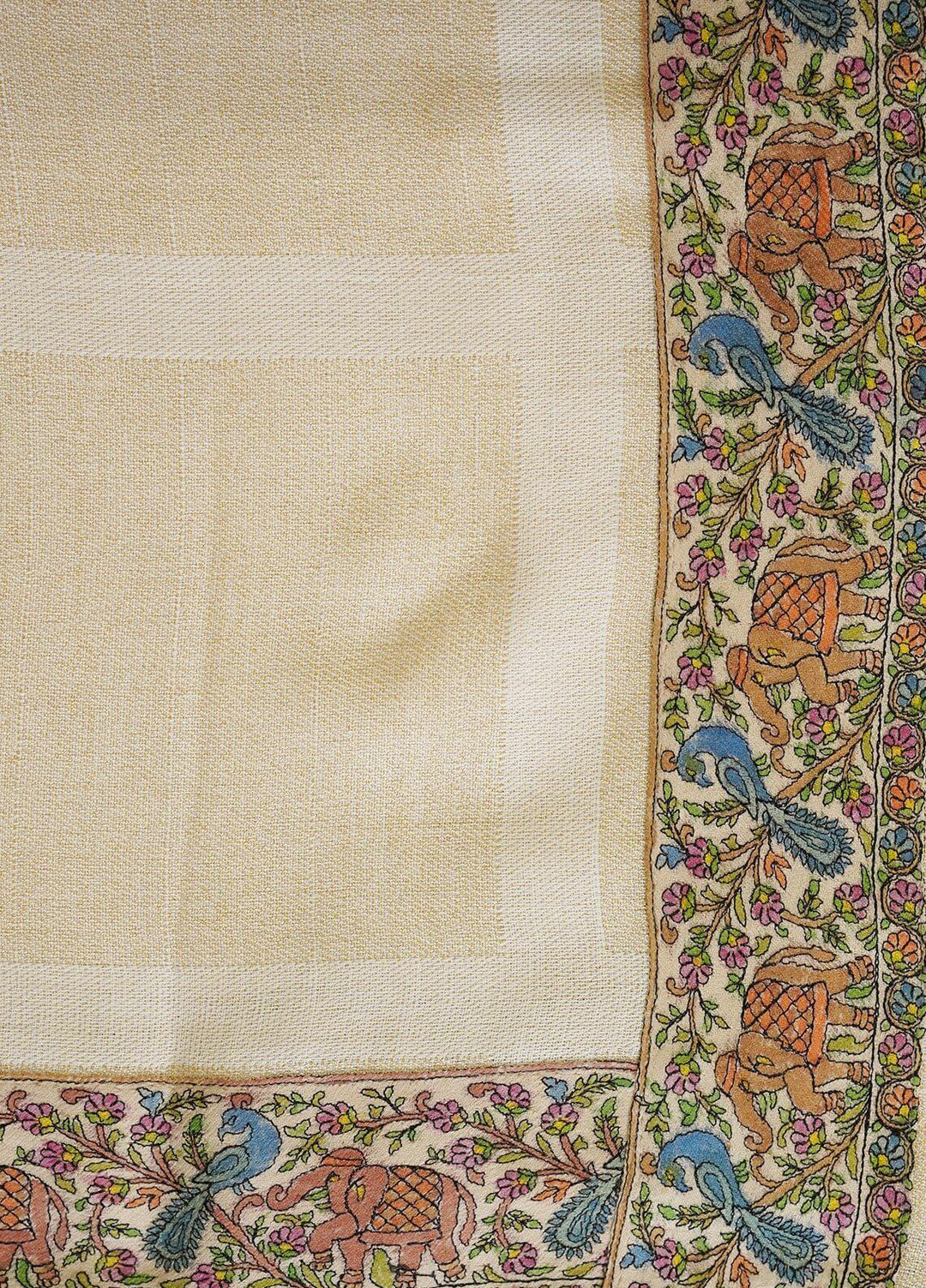 Sanaulla Exclusive Range  Pashmina  Shawls MAMA-04 Brown-4 - Pashmina Shawls