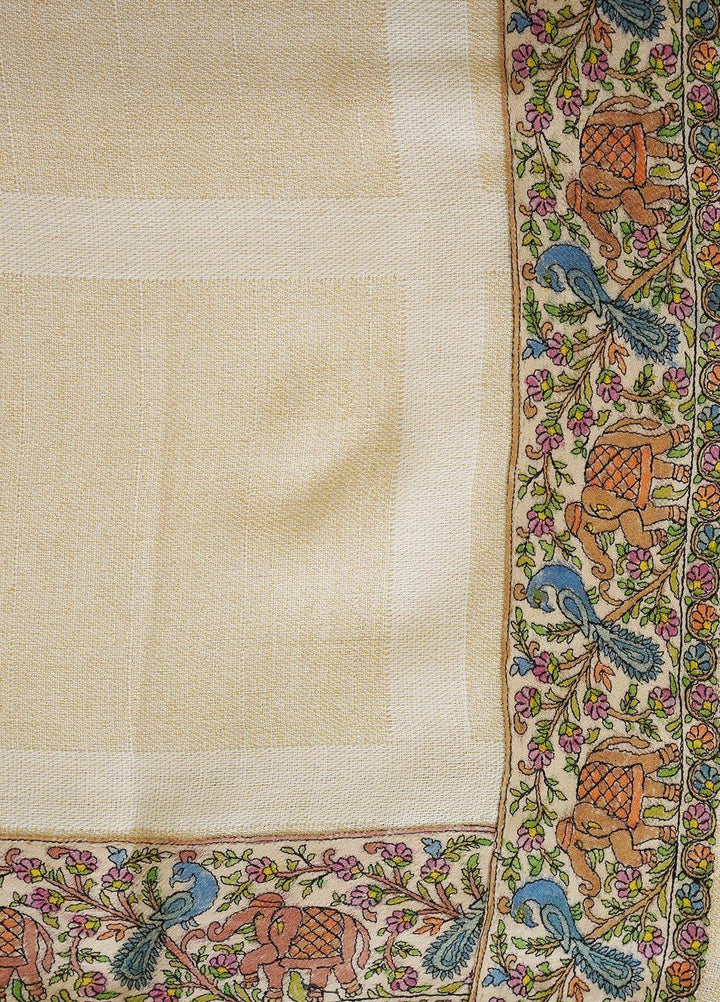 Sanaulla Exclusive Range  Pashmina  Shawls MAMA-04 Brown-4 - Pashmina Shawls