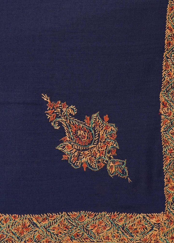 Sanaulla Exclusive Range  Pashmina  Shawls MAMA-16 Blue-1 - Pashmina Shawls