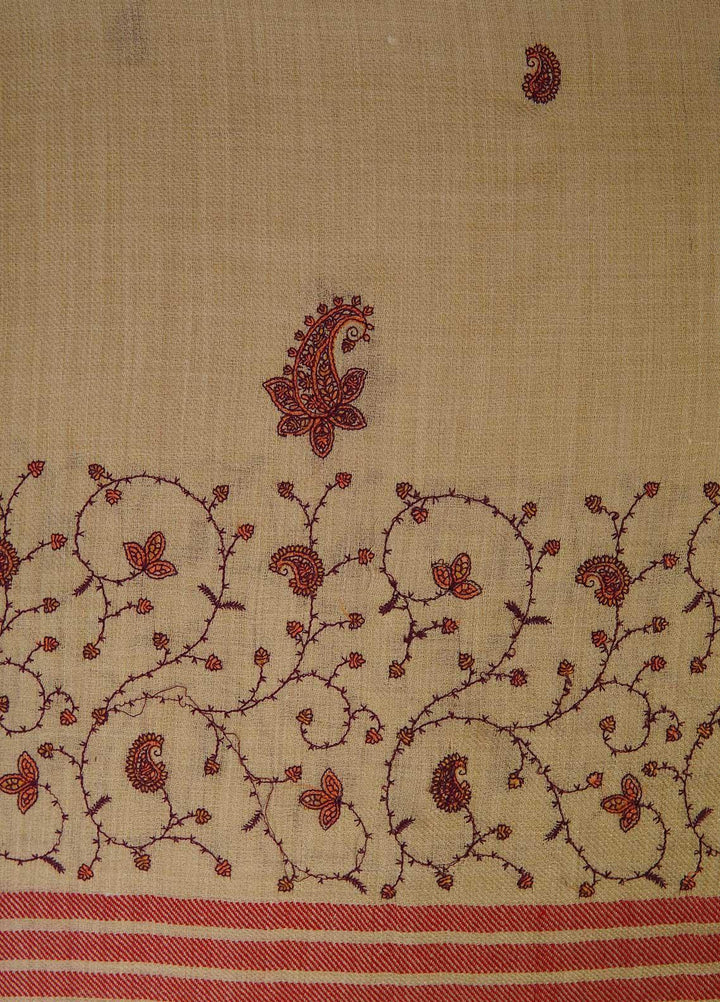 Sanaulla Exclusive Range  Pashmina  Shawls MAMA-28 Fawn-2 - Pashmina Shawls