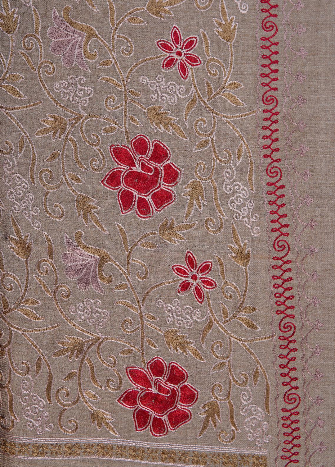 Sanaulla Exclusive Range  Pashmina  Shawls SU22PS-1 M-Shawls MIR-12 Brown 1 - Pashmina Shawls