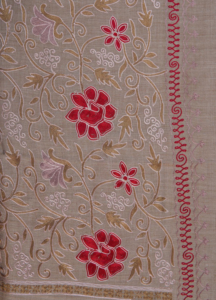 Sanaulla Exclusive Range  Pashmina  Shawls SU22PS-1 M-Shawls MIR-12 Brown 1 - Pashmina Shawls