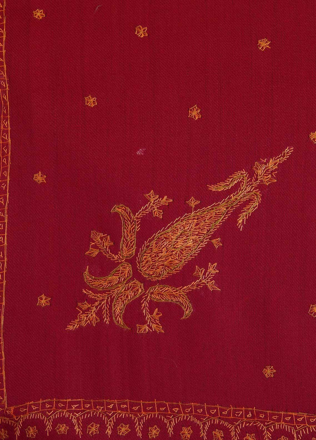 Sanaulla Exclusive Range  Pashmina  Shawls MAMA-29 Red-1 - Pashmina Shawls