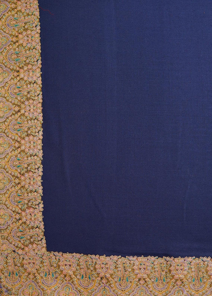 Sanaulla Exclusive Range  Pashmina  Shawls MAMA-31 Blue-1 - Pashmina Shawls
