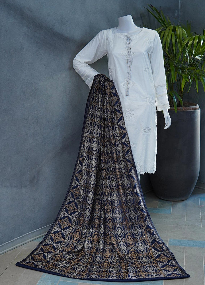 Sanaulla Exclusive Range  Pashmina  Shawls MAMA-38 Blue-1 - Pashmina Shawls