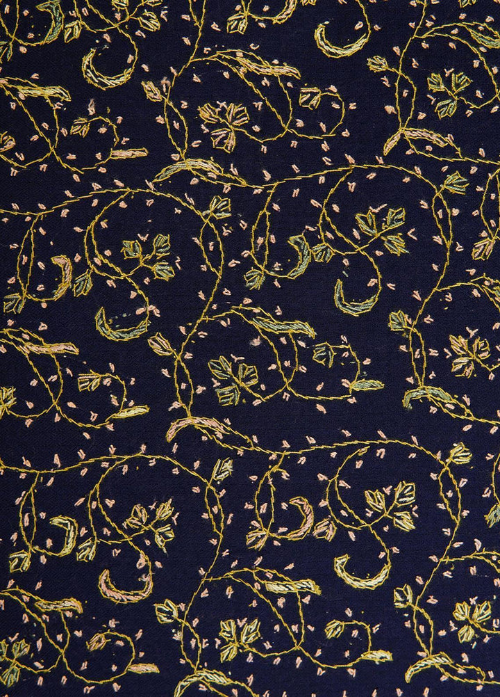 Sanaulla Exclusive Range  Pashmina  Shawls MAMA-47 Blue-1 - Pashmina Shawls