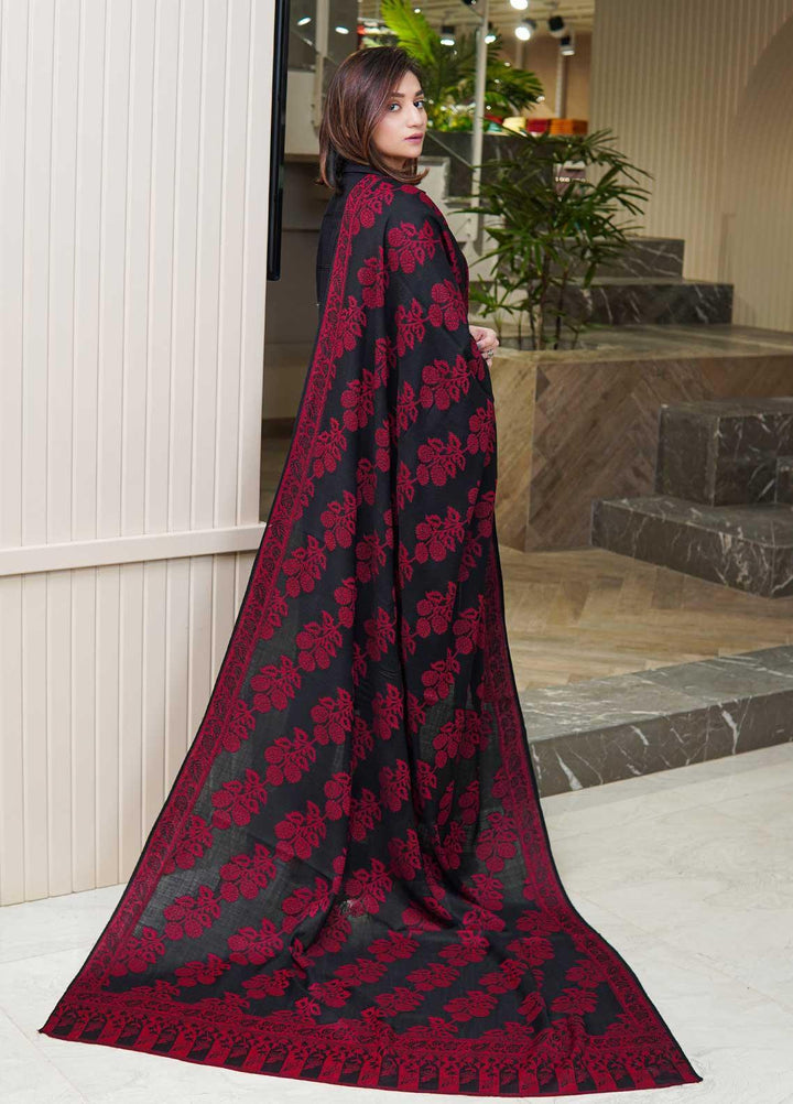 Sanaulla Exclusive Range  Pashmina  Shawls MAMA-48 Black-1 - Pashmina Shawls