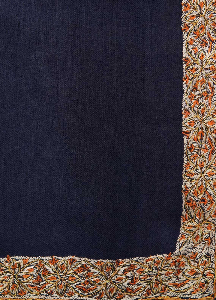 Sanaulla Exclusive Range  Pashmina  Shawls MAMA-16 Blue-3 - Pashmina Shawls