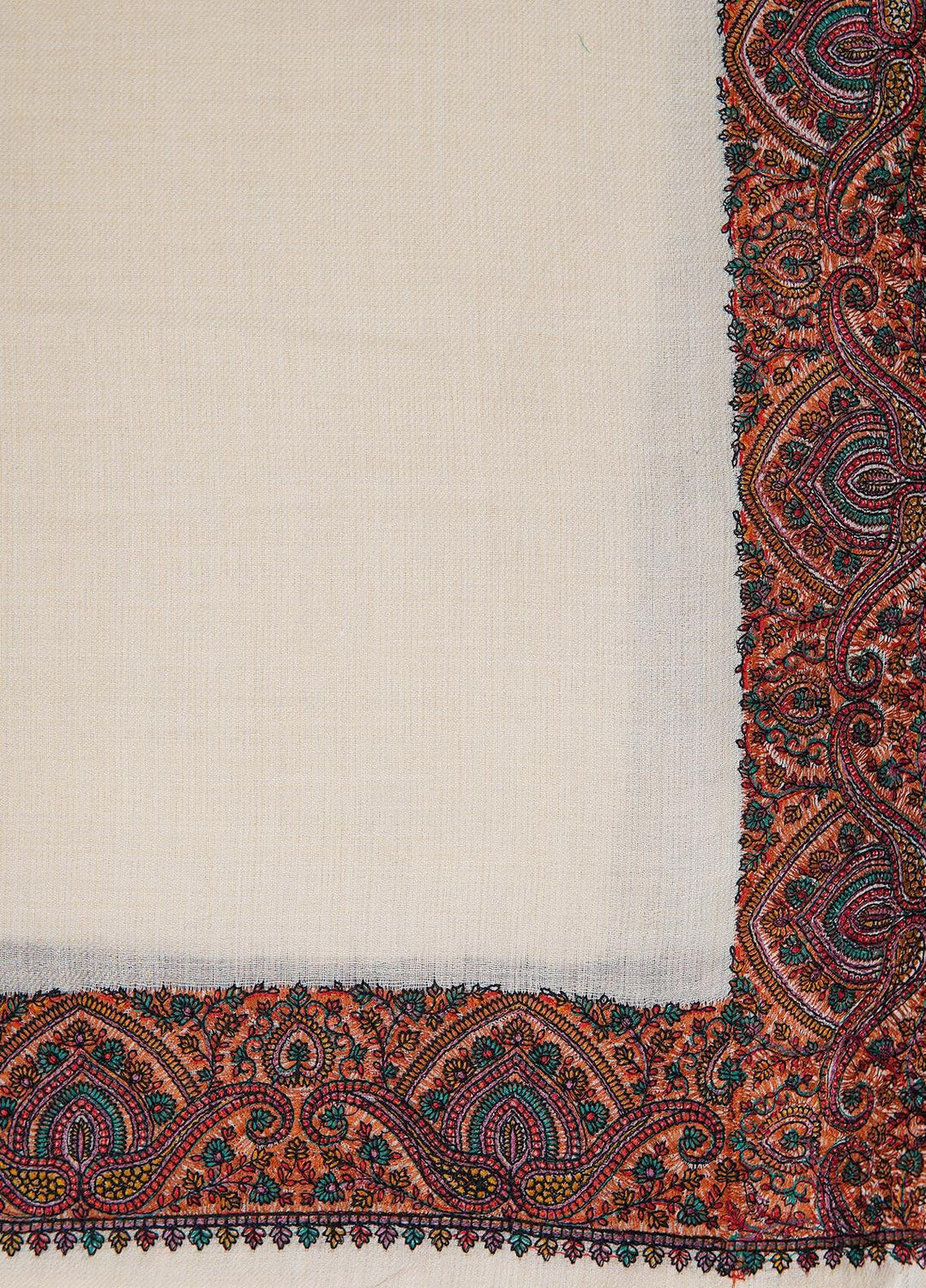 Sanaulla Exclusive Range  Pashmina  Shawls MAMA-31 Off White - Pashmina Shawls