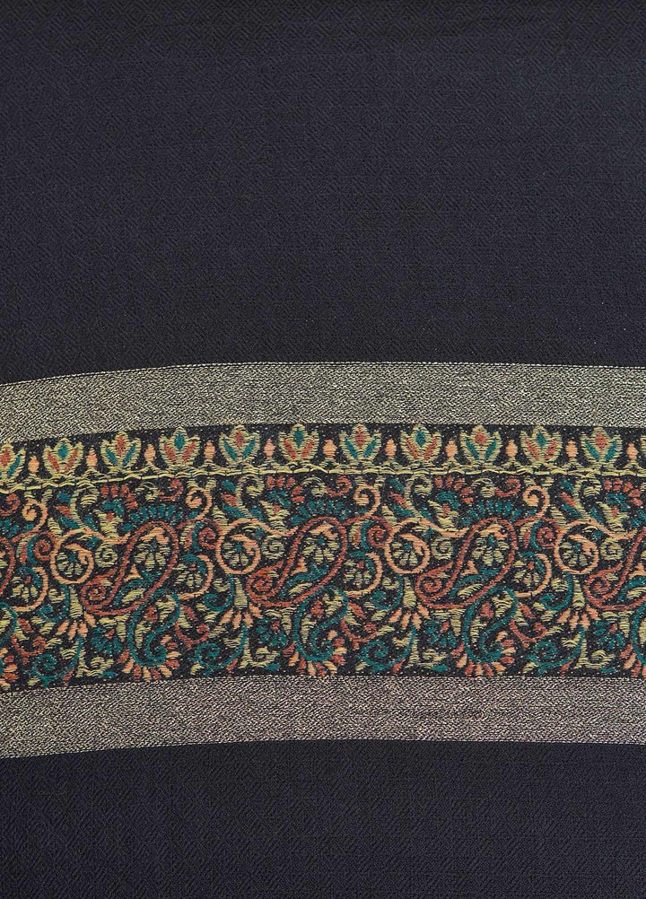 Sanaulla Exclusive Range  Pashmina  Shawls MAMA-44 Black-1 - Pashmina Shawls