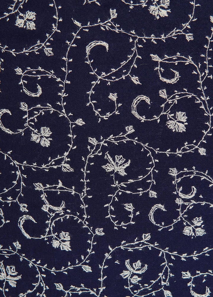 Sanaulla Exclusive Range  Pashmina  Shawls MAMA-47 Blue-2 - Pashmina Shawls