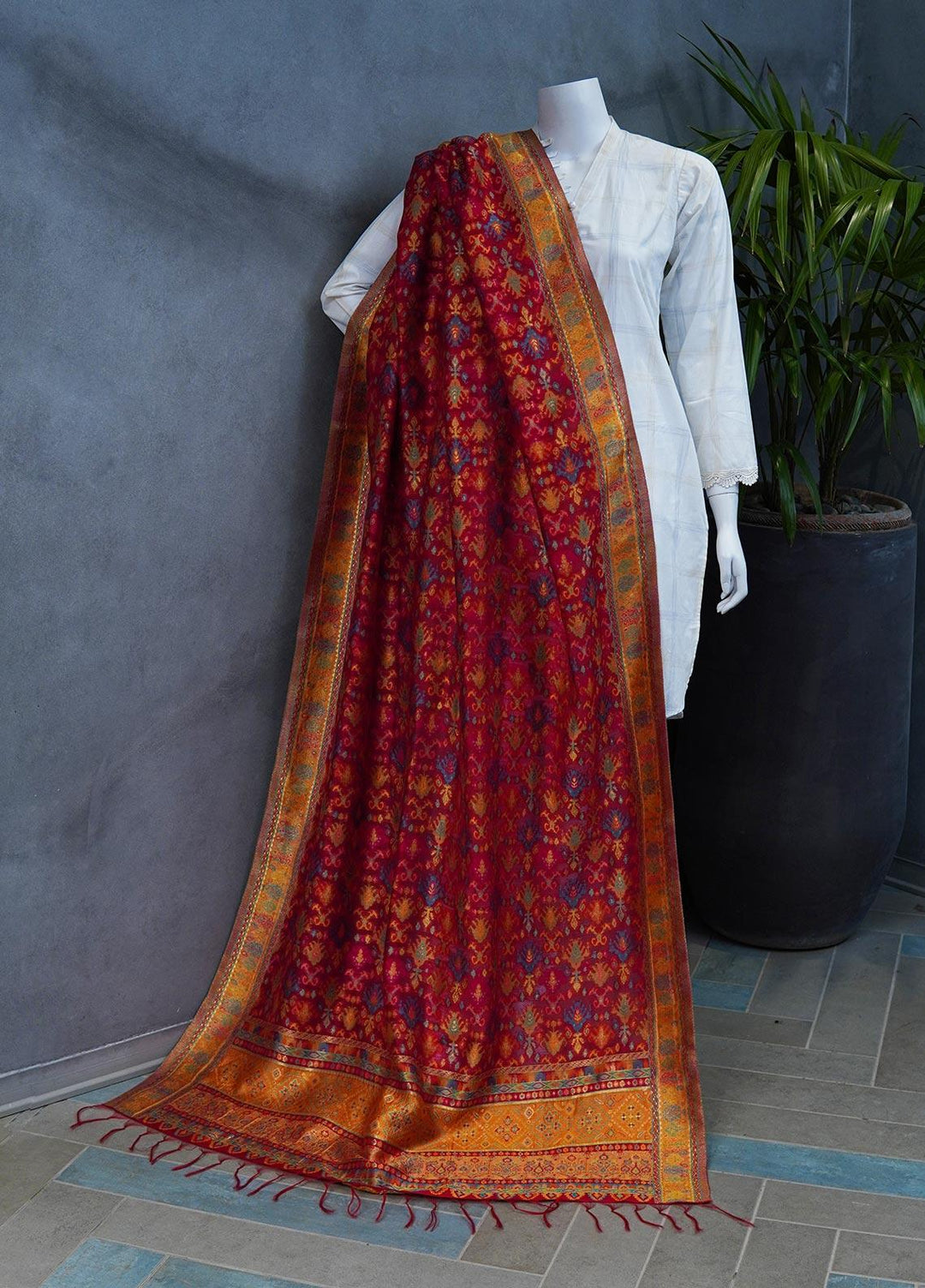 Sanaulla Exclusive Range  Pashmina  Shawls MAMA-11 Multi-15 - Pashmina Shawls