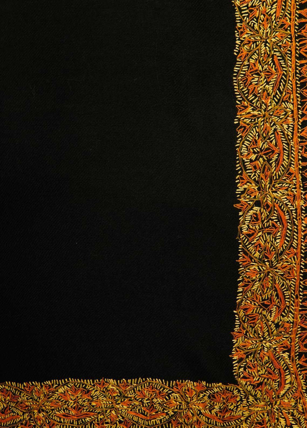 Sanaulla Exclusive Range  Pashmina  Shawls MAMA-16 Black-1 - Pashmina Shawls