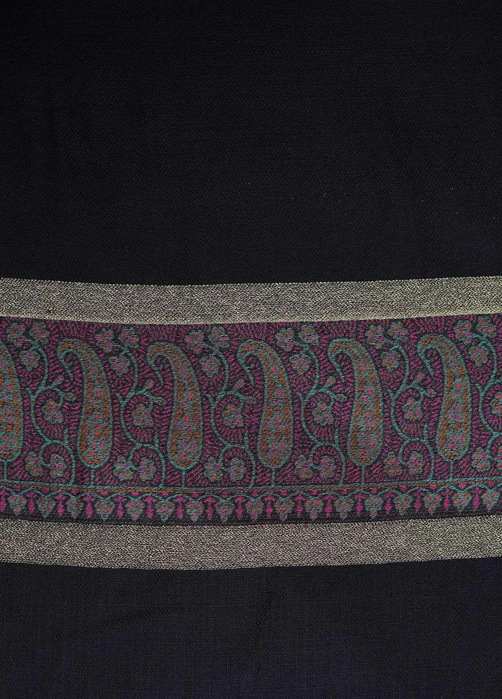 Sanaulla Exclusive Range  Pashmina  Shawls MAMA-44 Black-2 - Pashmina Shawls