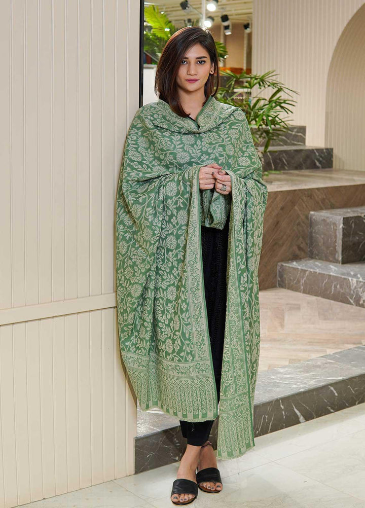 Sanaulla Exclusive Range  Pashmina  Shawls MAMA-48 Green - Pashmina Shawls