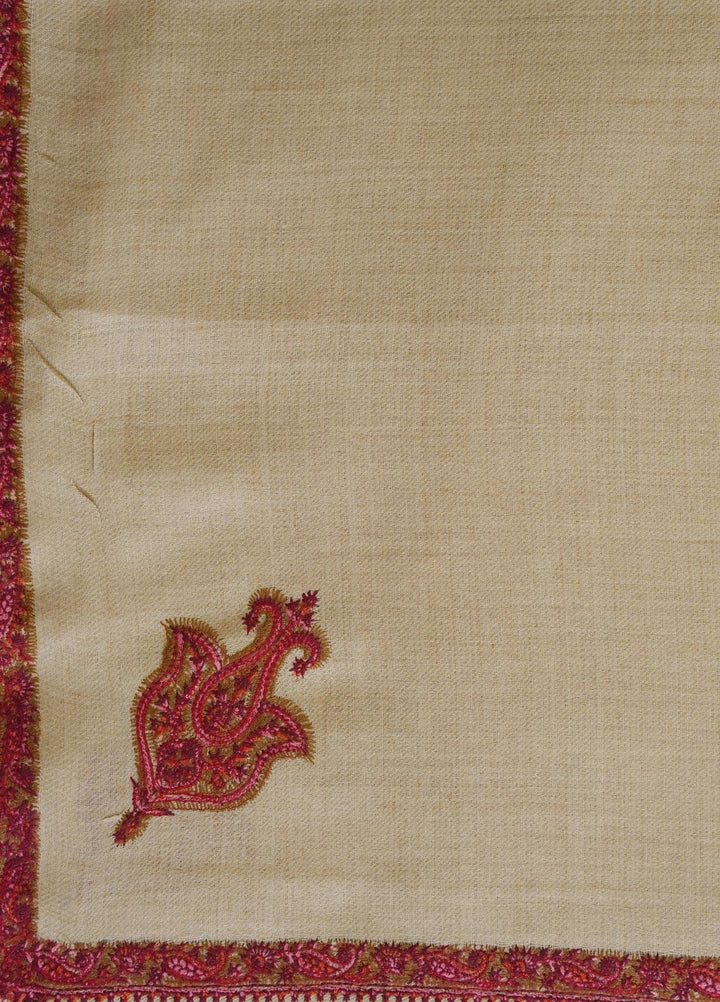 Sanaulla Exclusive Range  Pashmina  Shawls MAMA-14 Fawn-4 - Pashmina Shawls