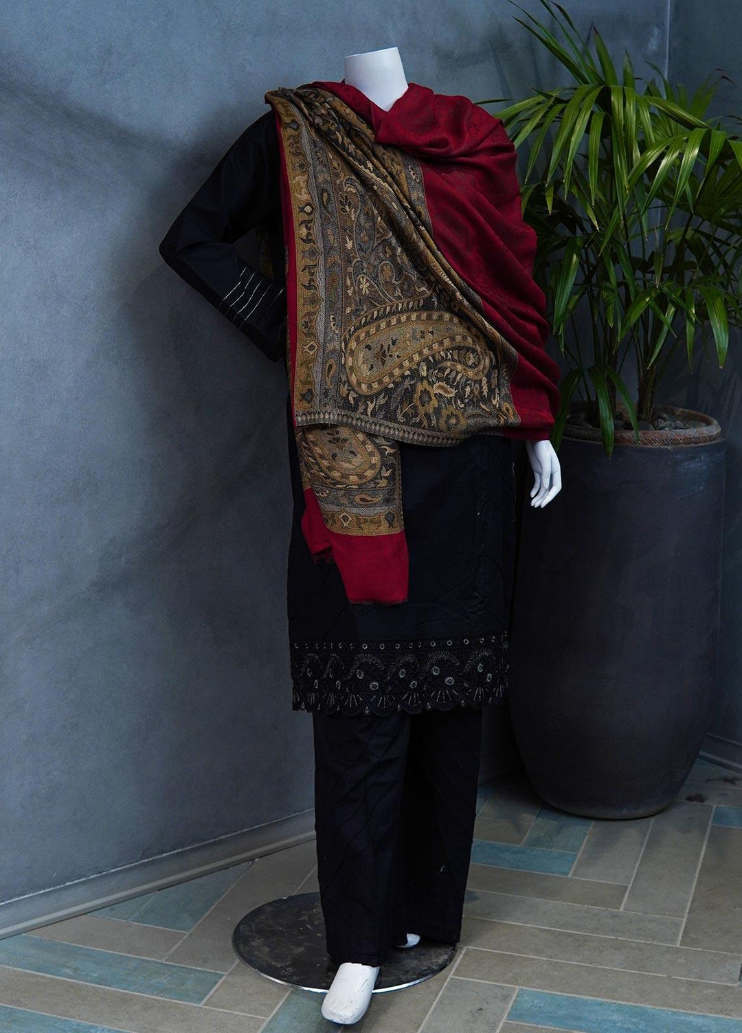 Sanaulla Exclusive Range  Pashmina  Shawls MAMA-34 Multi-1 - Pashmina Shawls