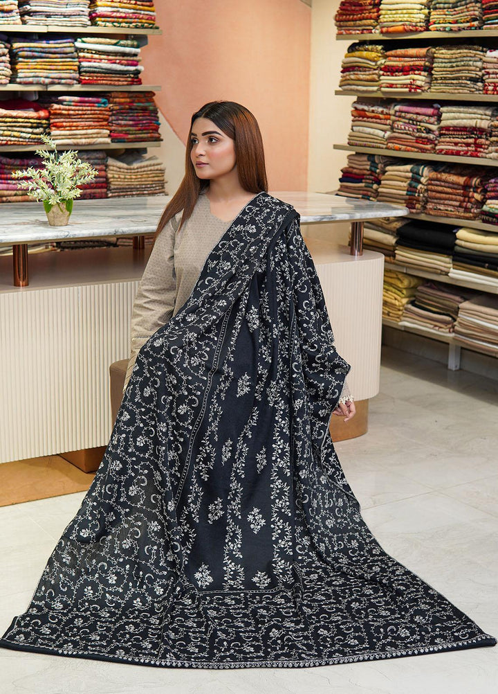 Sanaulla Exclusive Range  Pashmina  Shawls MAMA-47 Black - Pashmina Shawls