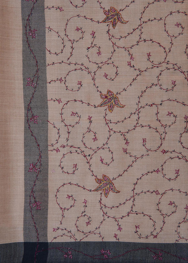 Sanaulla Exclusive Range  Pashmina  Shawls SU22PS-1 M-Shawls Mir-09 Fawn1 - Pashmina Shawls