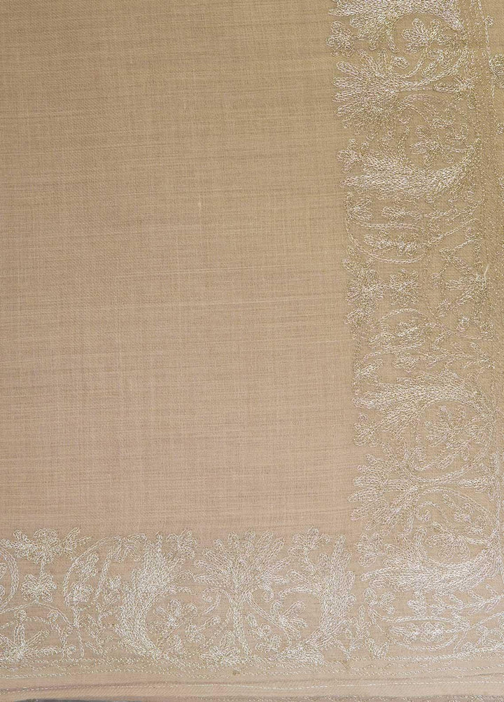 Sanaulla Exclusive Range  Pashmina  Shawls MAMA-25 Fawn-2 - Pashmina Shawls