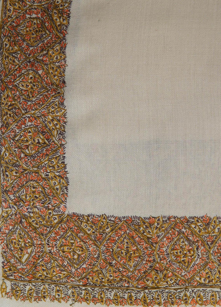 Sanaulla Exclusive Range  Pashmina  Shawls Top Dour DD KPS-17 Fawn-03   - Pashmina Shawls