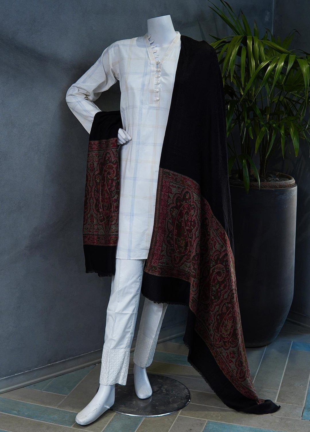 Sanaulla Exclusive Range  Pashmina  Shawls MAMA-34 Multi-2 - Pashmina Shawls