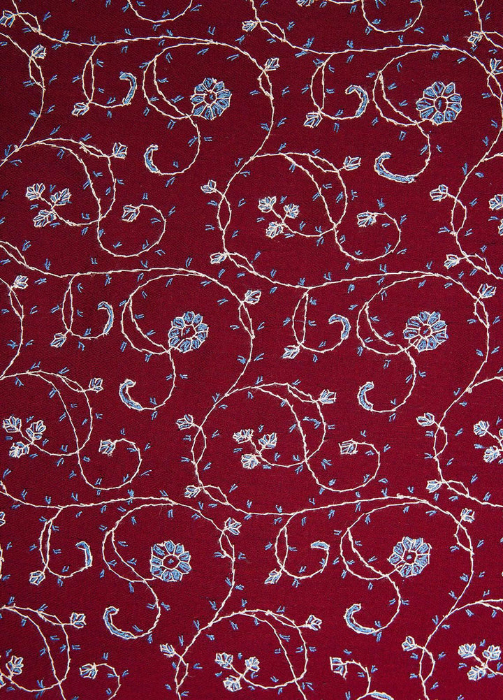 Sanaulla Exclusive Range  Pashmina  Shawls MAMA-47 Maroon - Pashmina Shawls