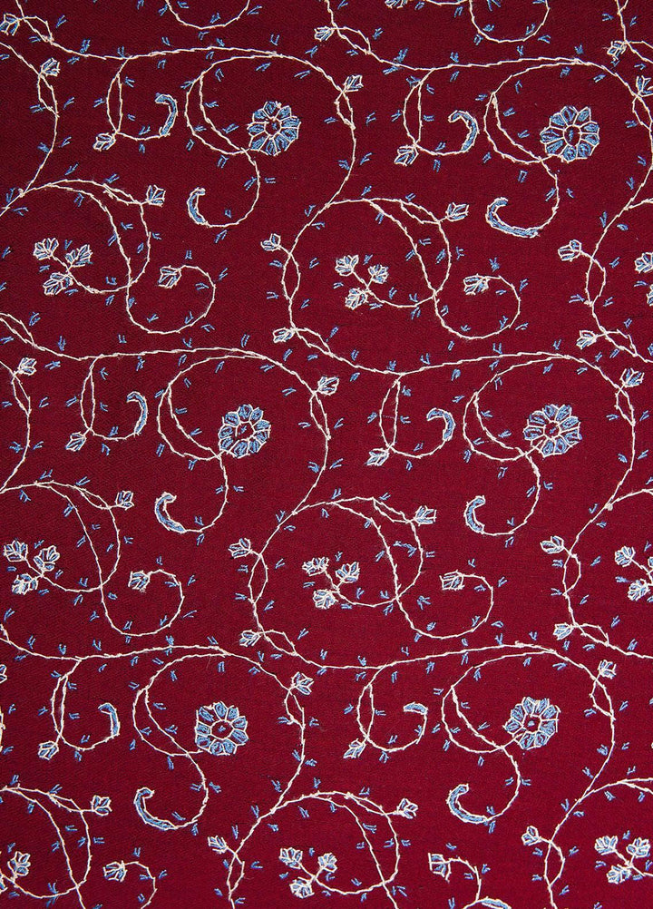 Sanaulla Exclusive Range  Pashmina  Shawls MAMA-47 Maroon - Pashmina Shawls