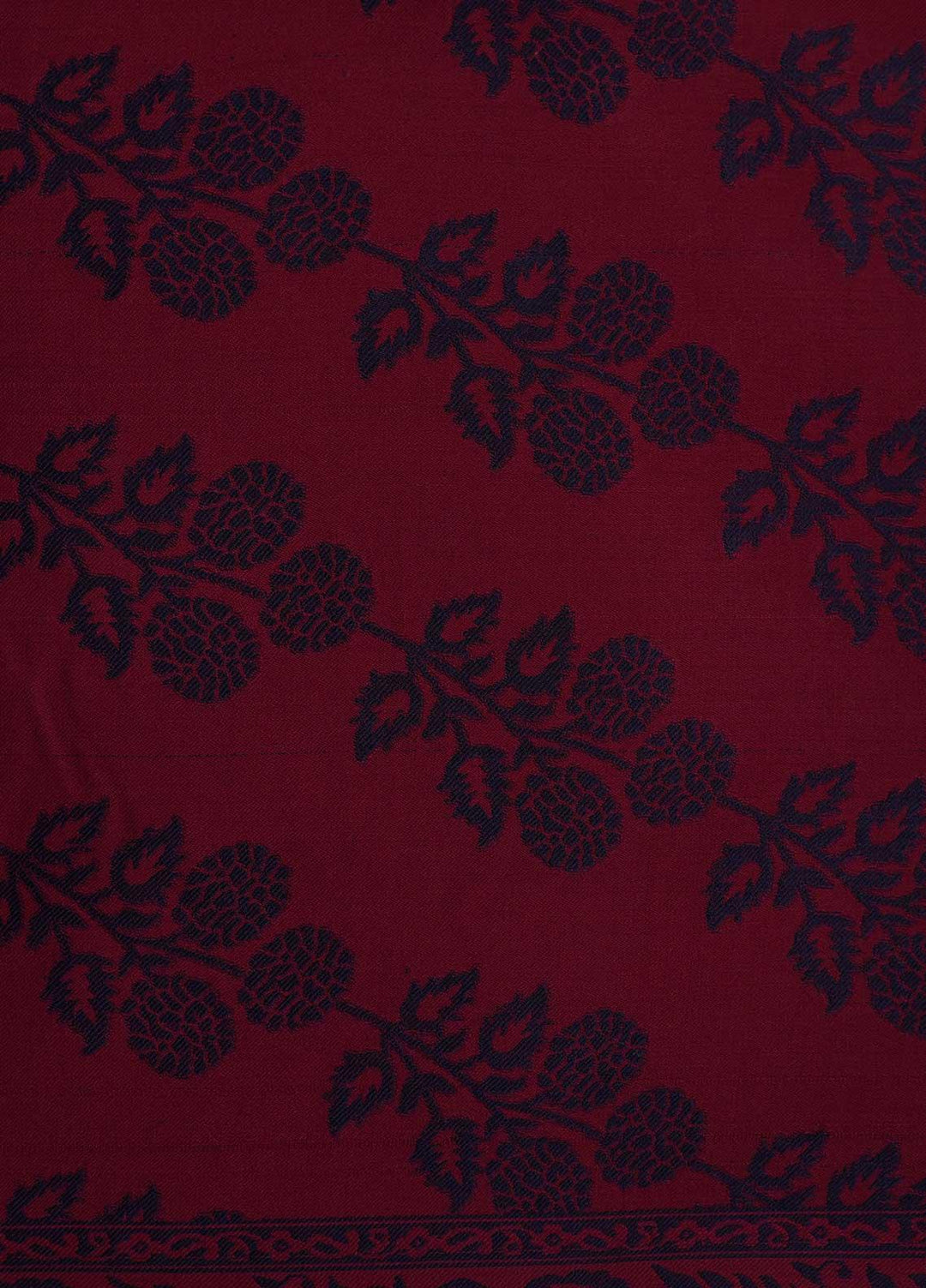 Sanaulla Exclusive Range  Pashmina  Shawls MAMA-48 Maroon-2 - Pashmina Shawls