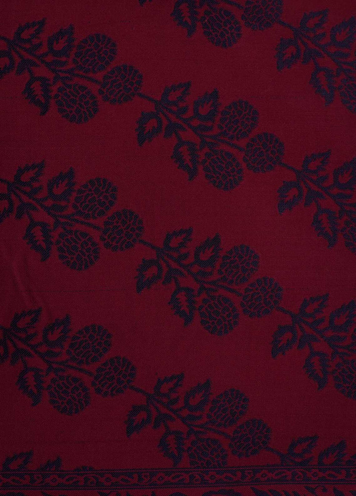 Sanaulla Exclusive Range  Pashmina  Shawls MAMA-48 Maroon-2 - Pashmina Shawls