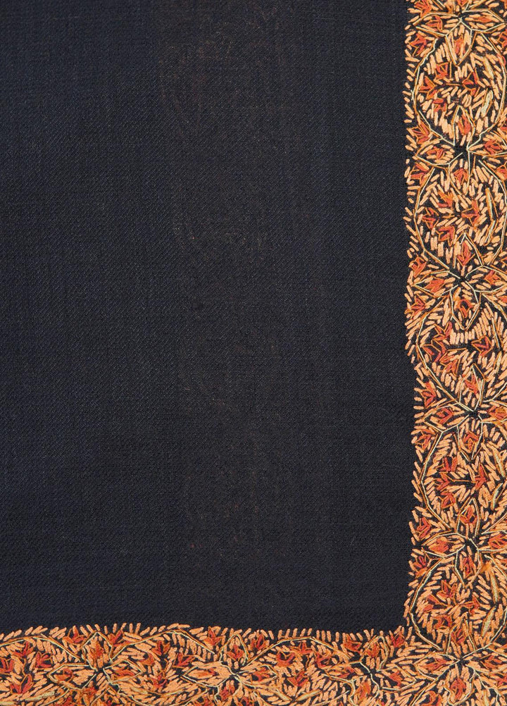 Sanaulla Exclusive Range  Pashmina  Shawls MAMA-16 Black-4 - Pashmina Shawls