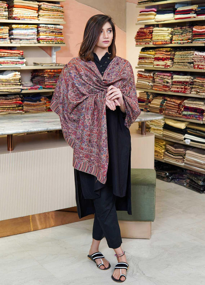 Sanaulla Exclusive Range  Pashmina  Shawls MAMA-32 Multi-1 - Pashmina Shawls